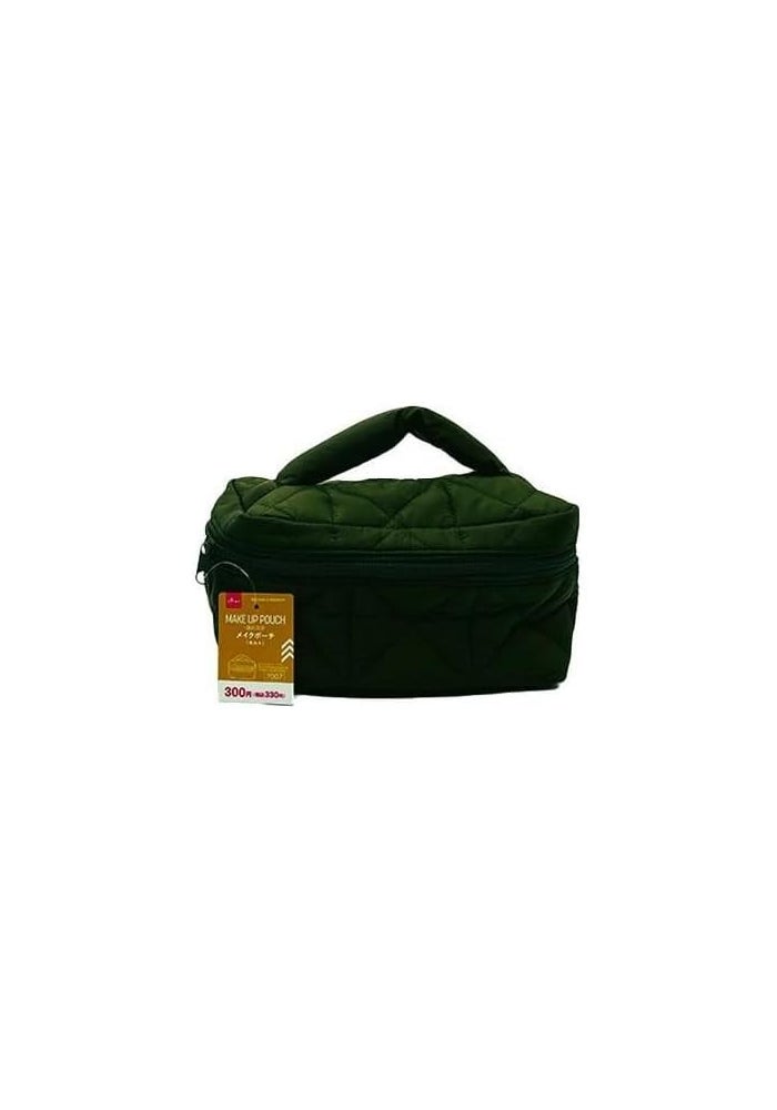 DAISO Quilted Make-Up Pouch - Green